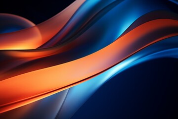 Abstract flowing shapes with blue and orange hues, a vibrant digital art concept.