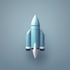 rocket 3d icon illustration isolated on one color background. 3d rendering, generative ai