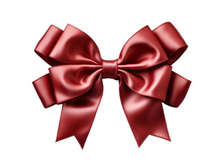 A red bow isolated with transparent background. Generative AI. 