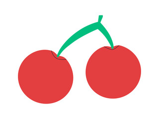 two red cherry fresh juicy raw or ripe fruit health natural vegetarian sweet delicious taste