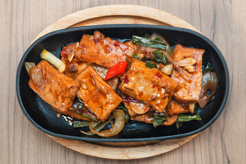  Hotplate  tofu with scallion - A Popular Taiwan food