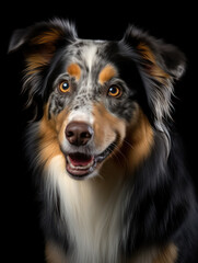 Fototapeta premium Australian Shepherd Dog Studio Shot Isolated on Clear Background, Generative AI