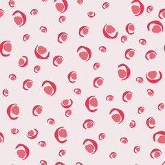 Pink cute pattern of hand drawn abstract rose buds spots. Vector seamless pattern design for textile, fashion, paper, packaging, wrapping and branding