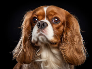 Naklejka premium Cavalier King Charles Spaniel Dog Studio Shot Isolated on Clear Background, Generative AI
