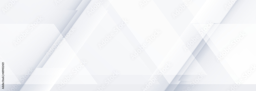 Aufkleber white wide 3d geometric abstract background. white abstract modern technology banner design. vector 
