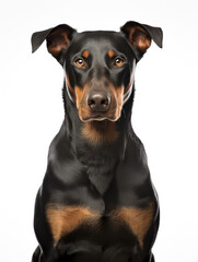 Fototapeta premium Dobermann Dog Studio Shot Isolated on Clear Background, Generative AI
