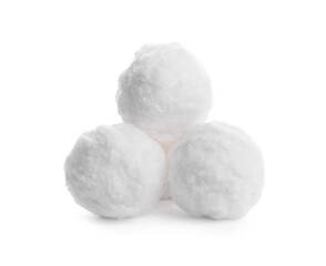 Fototapeta na wymiar Balls of clean cotton wool isolated on white