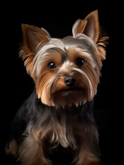 Yorkshire Terrier Dog Studio Shot Isolated on Clear Background, Generative AI