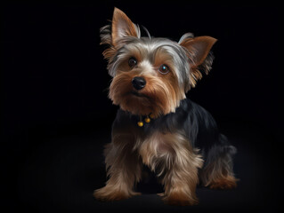 Yorkshire Terrier Dog Studio Shot Isolated on Clear Background, Generative AI