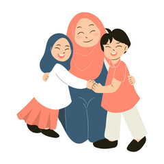 Happy mother’s day illustration,Mother with child, Happy mother’s day, Mother hugs child