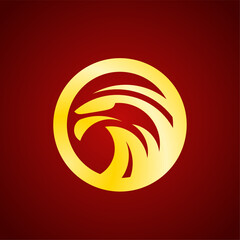 Eagle head logo with a cool simple design in gold