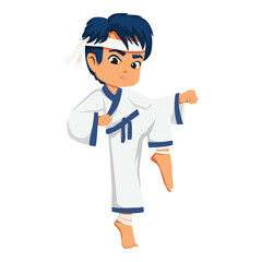Fototapeta premium Cute Kids Fighter Character Illustration