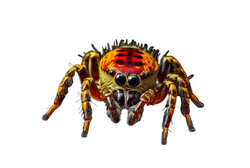 beautiful colorful spider isolated transparent background. generative ai