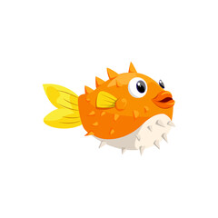 Cute Puffer Fish Character Illustration
