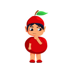 Cute Kids wearing Fruit Costume Character Illustration