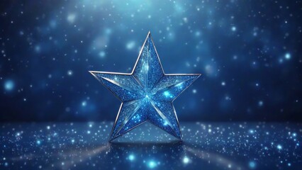Sparkling Blue Glitter Diamond Star: Glowing Awards