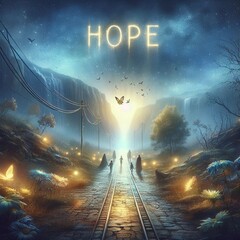 Hope is the light that illuminates the path to a better tomorrow - obrazy, fototapety, plakaty