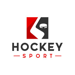 hockey sports logo with the letter L