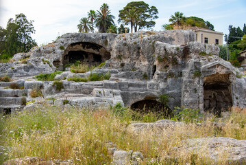 Archimede Tomb in Neapolis Archaeological Park - Siracusa - Italy