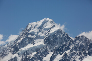 Mountains covered with Snow, mount cook, New Zealand