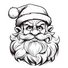 santa clause outline drawing