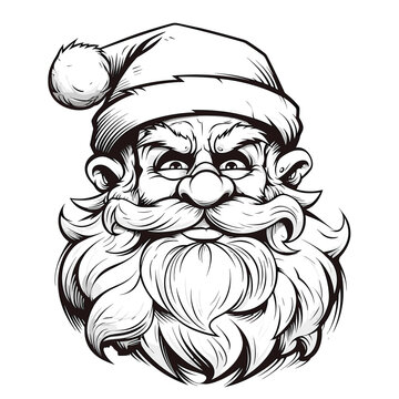 santa clause outline drawing