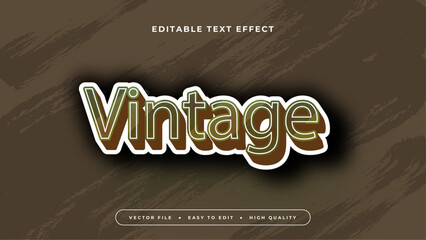 Brown and white vintage 3d editable text effect - font style