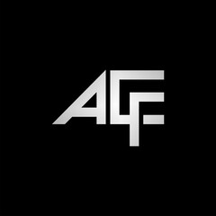 acf logo design, acf monogram logo design, vector, symbol, icon, silver, gradient color