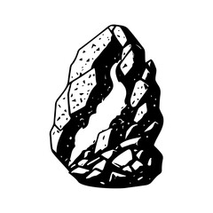 Asteroid stone Icon hand draw black colour space logo symbol perfect. - obrazy, fototapety, plakaty