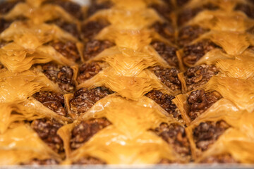 Yellow and golden sweet and delicious Turkish pastry