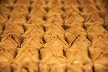Yellow and golden sweet and delicious Turkish pastry