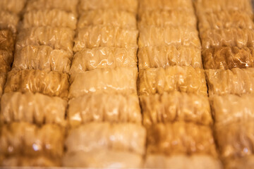 Yellow and golden sweet and delicious Turkish pastry