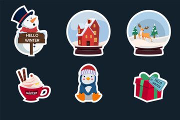 Winter Christmas Sticker Set Collection