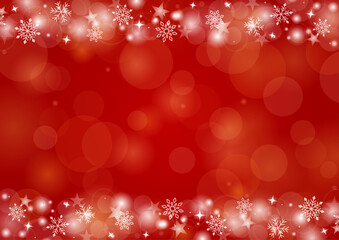 キラキラ雪の背景赤色