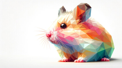 Colorful Polygonal Hamster. Type H - Generated by AI