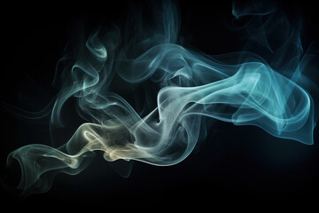 Abstract Smoke with color gradient on black background