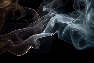 Abstract Smoke with color gradient on black background