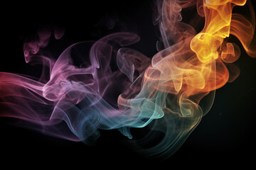 Obraz premium Abstract Smoke with color gradient on black background