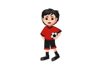 Cute Football Player Boy Character Illustration