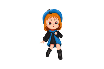 Cute Little Girl Character Illustration