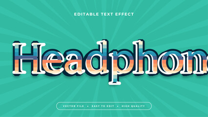 Colorful colourful headphone 3d editable text effect - font style