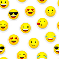 Seamless pattern with a smiling emoji, this seamless pattern is suitable for giftwrap designs, backgrounds, textiles, fabrics and others