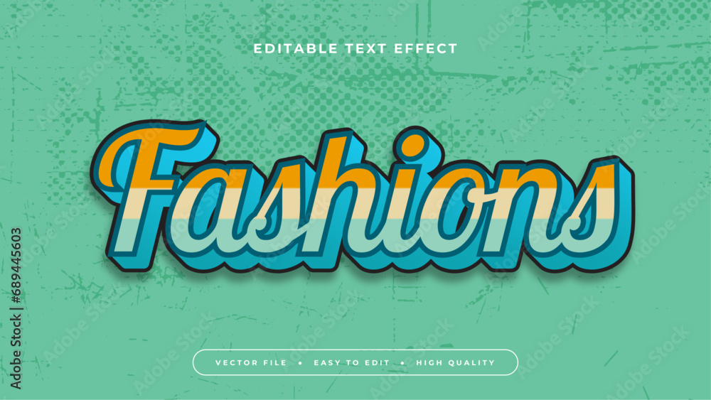Poster colorful colourful fashions 3d editable text effect - font style
