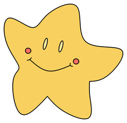 Obraz premium Cute Kawaii Star Sticker