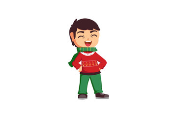 Cute Christmas Kids Character Illustration