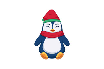 Cute Penguin Character Design Illustration