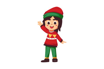 Cute Christmas Kids Character Illustration