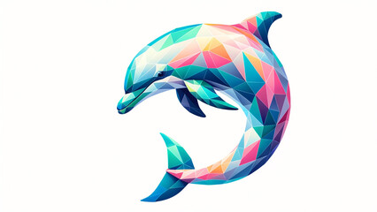 Colorful Polygonal Dolphin. Type B - Generated by AI