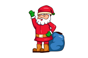 Cute Santa Claus Character Illustration