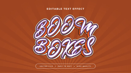 Brown orange and white boombox 3d editable text effect - font style